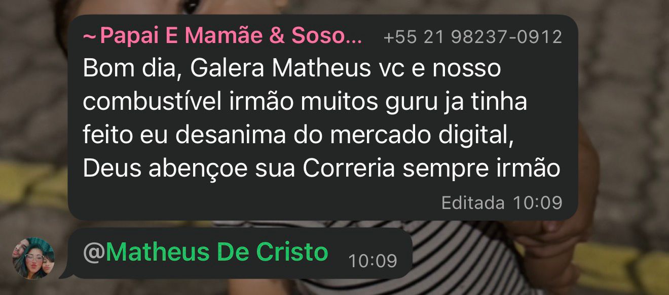 Print de depoimento de aluno do Método LTD